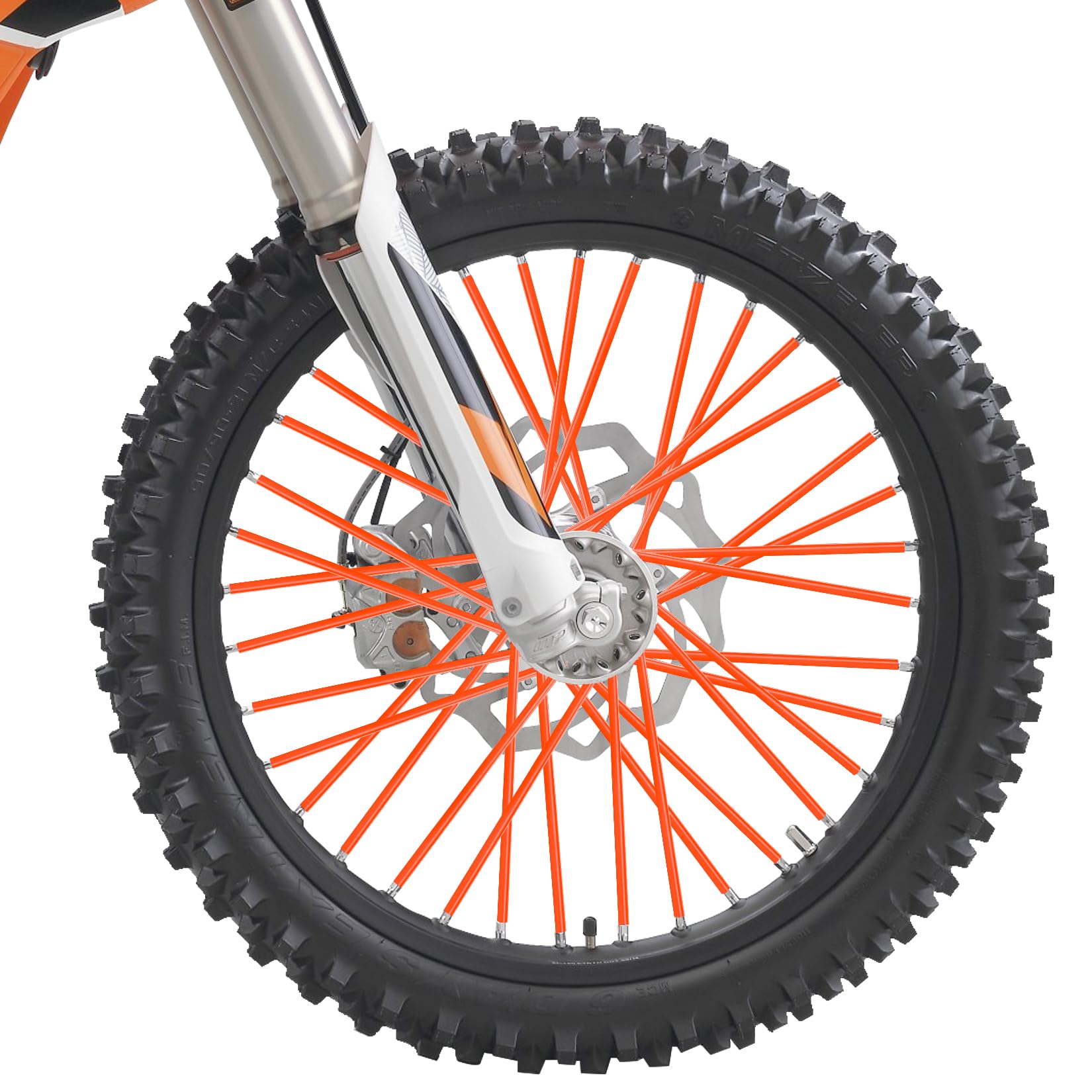 Spoke Covers Spoke Skins,PSLER 72pcs Wheel Rim Trim Wrap Reusable Protector Covers for Wheelchair Mountain Motorbike - Orange Spoke Covers — view 3