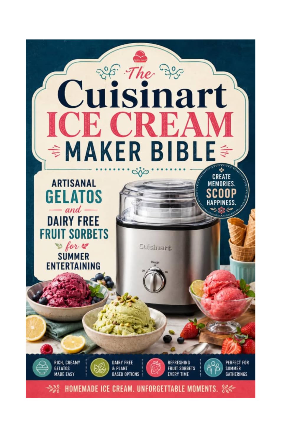 The Cuisinart Ice Cream Maker Bible: Artisanal Gelatos and Dairy Free Fruit Sorbets for Sum