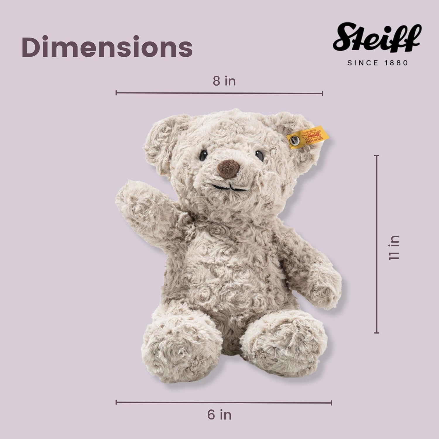 Steiff Honey Teddy Bear, Premium Teddy Bear Stuffed Animal, Teddy Bear Toys, Stuffed Teddy Bear, Teddy Bear Plush, Cute Plushies, Plushy Toy for Girls Boys and Kids, Soft Cuddly Friends (Tan, 11")
