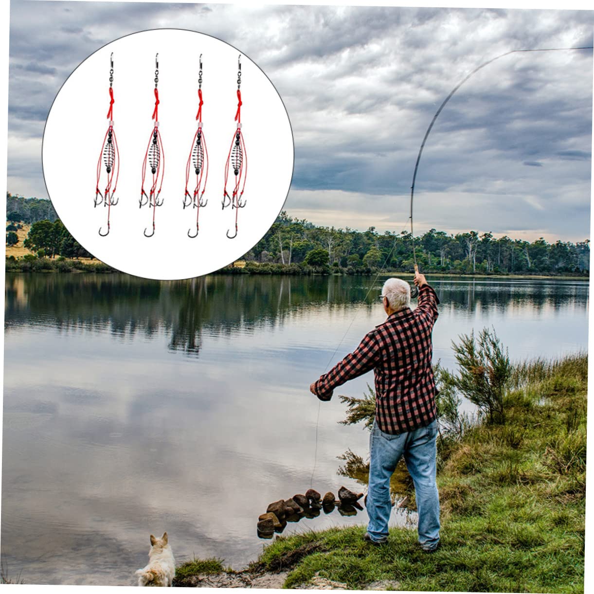VANZACK Hameçon explosif de pêche Fishing peches Crochet d'appât de pêche leurres de pêche aux turluttes mangeoire de pêche à la Carpe de Printemps Montage d'hameçons de pêche