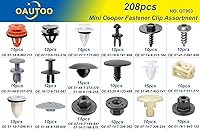 Vista 3 de OAUTOO 208pcs para Mini Cooper Auto Cuerpo Interior y Exterior Retenedor Clip Clip Surtido