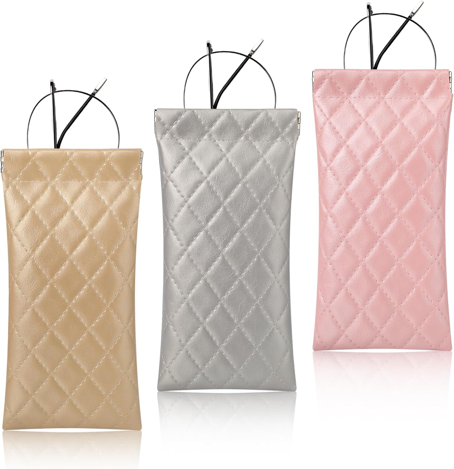 3 Custodie Morbide Per Occhiali In Pelle PU, 18x9 Cm, Protezione Antigraffio, Per Uomo E Donna, Tragba