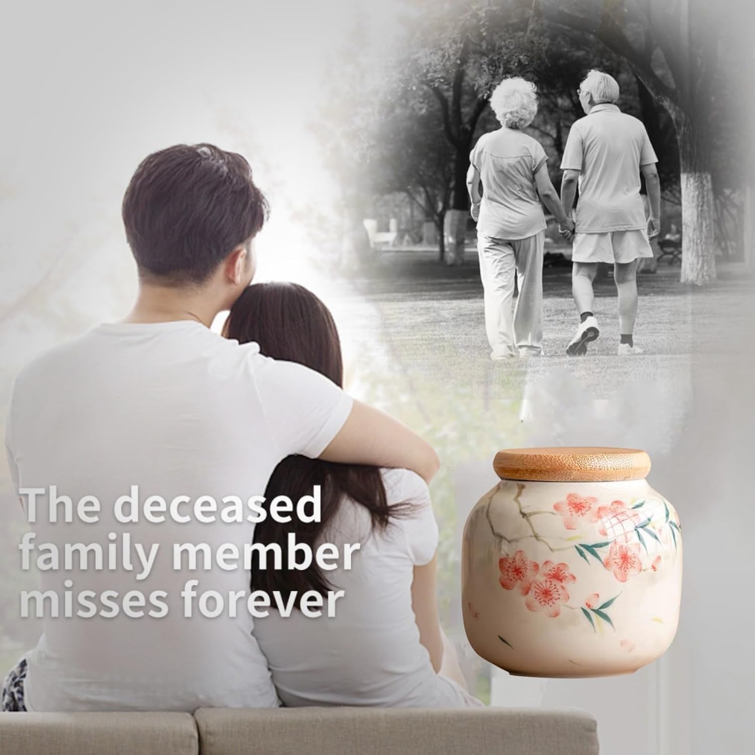 Small urn Ashes Keepsake - Flowers Ceramic urn for Humans, Funeral Memorial 3 inches urns for Adults, Child, Pets, Hold 10 Cubic inches -Qnty 1 - Image 7