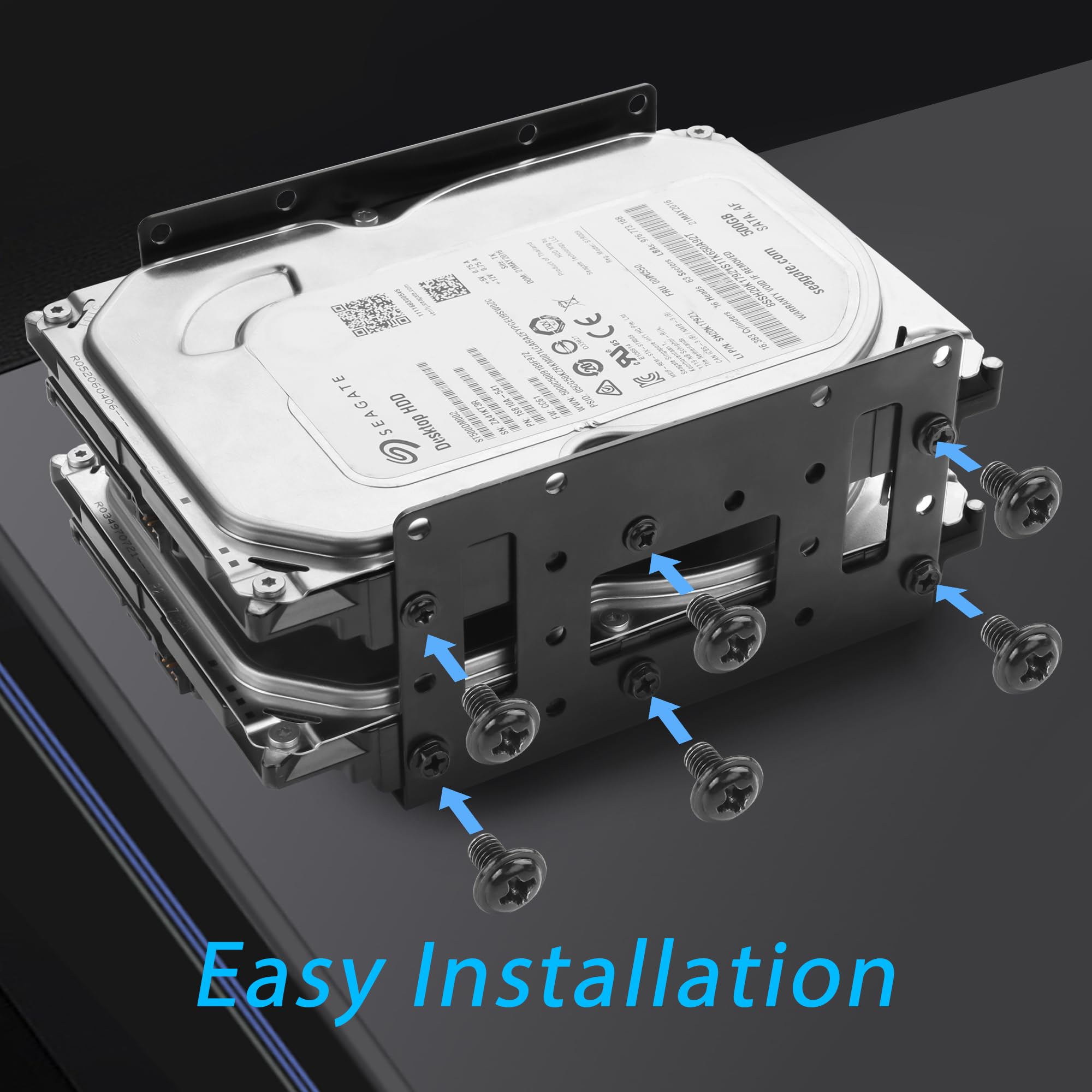 YAODHAOD Staffa di montaggio in metallo SSD, adattatore per disco rigido interno da 2,5" a 3,5" (2 pezzi)