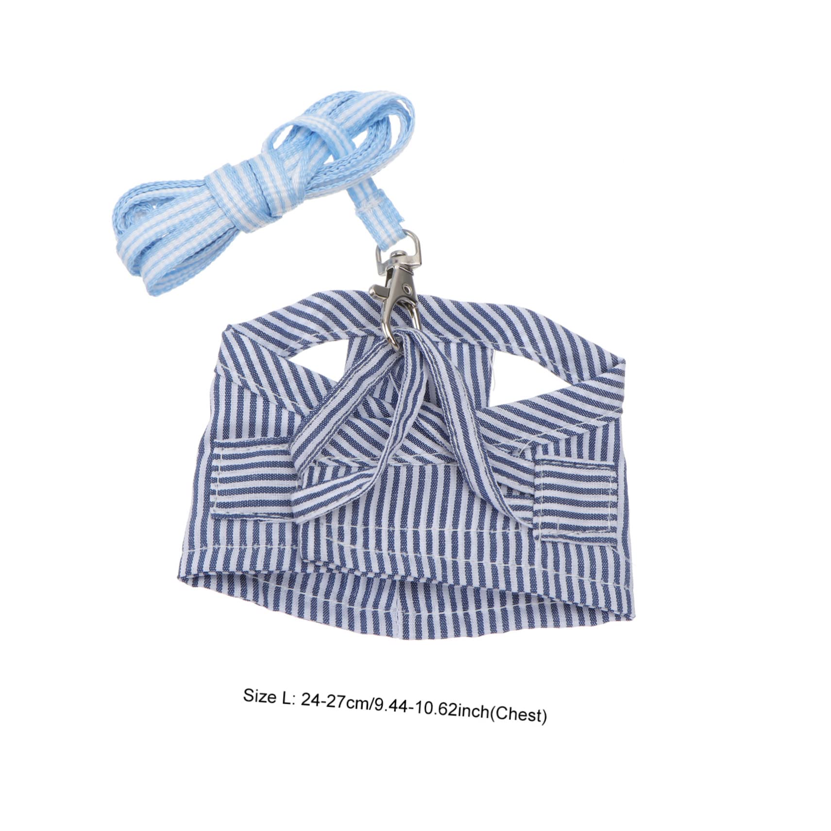Mipcase Rabbit Harness and Leash Set Cotton Stripe Small Pet Accessory Size l 24-27cm Chest Comfortable for Outdoor Walks