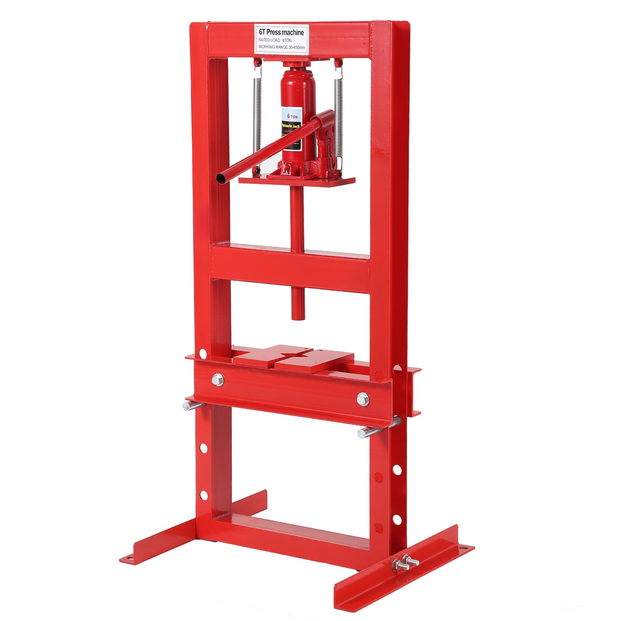 Garvee Pressa idraulica H-Frame da 12 tonnellate per officina - Struttura professionale in acciaio al carbonio - Piano di lavoro e piastre di pressatura - Valvola di sicurezza per cuscinetti, metalli,