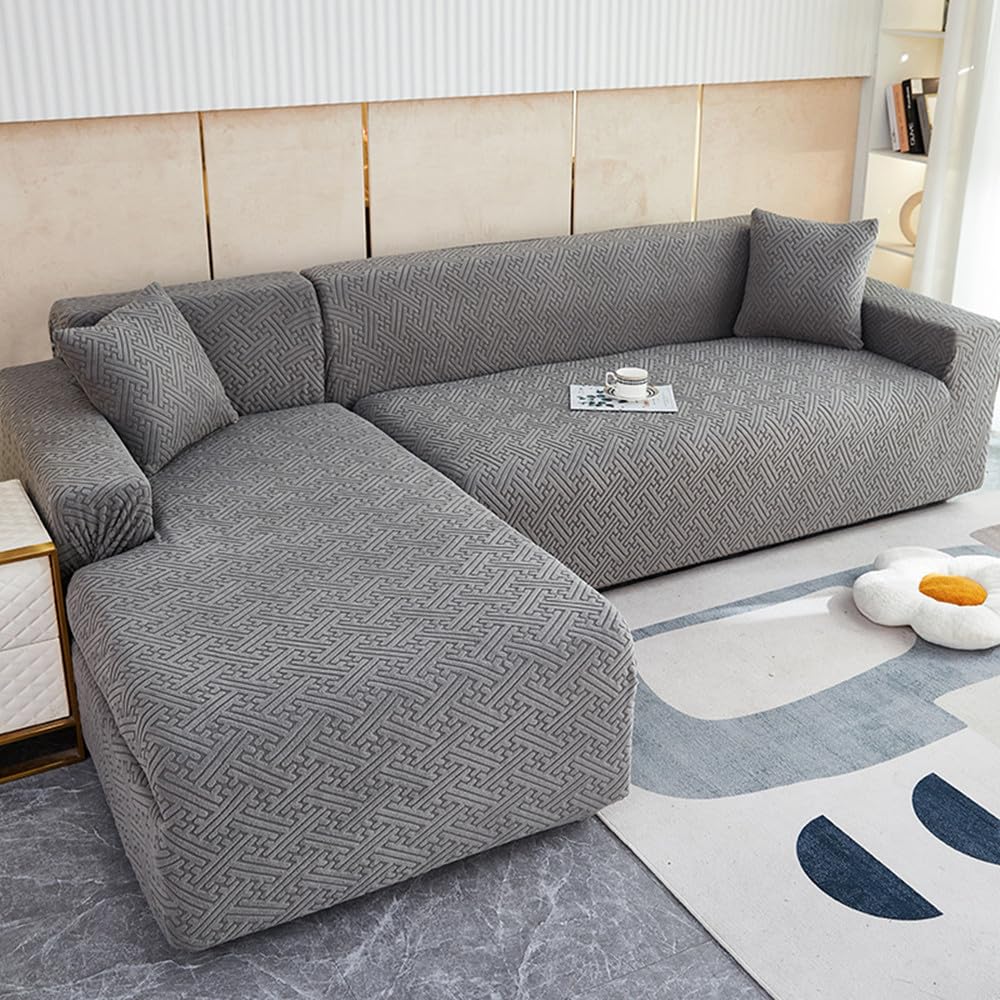 Fundas de sofa ajustables de jacquard premium con textura suave para sala de estar