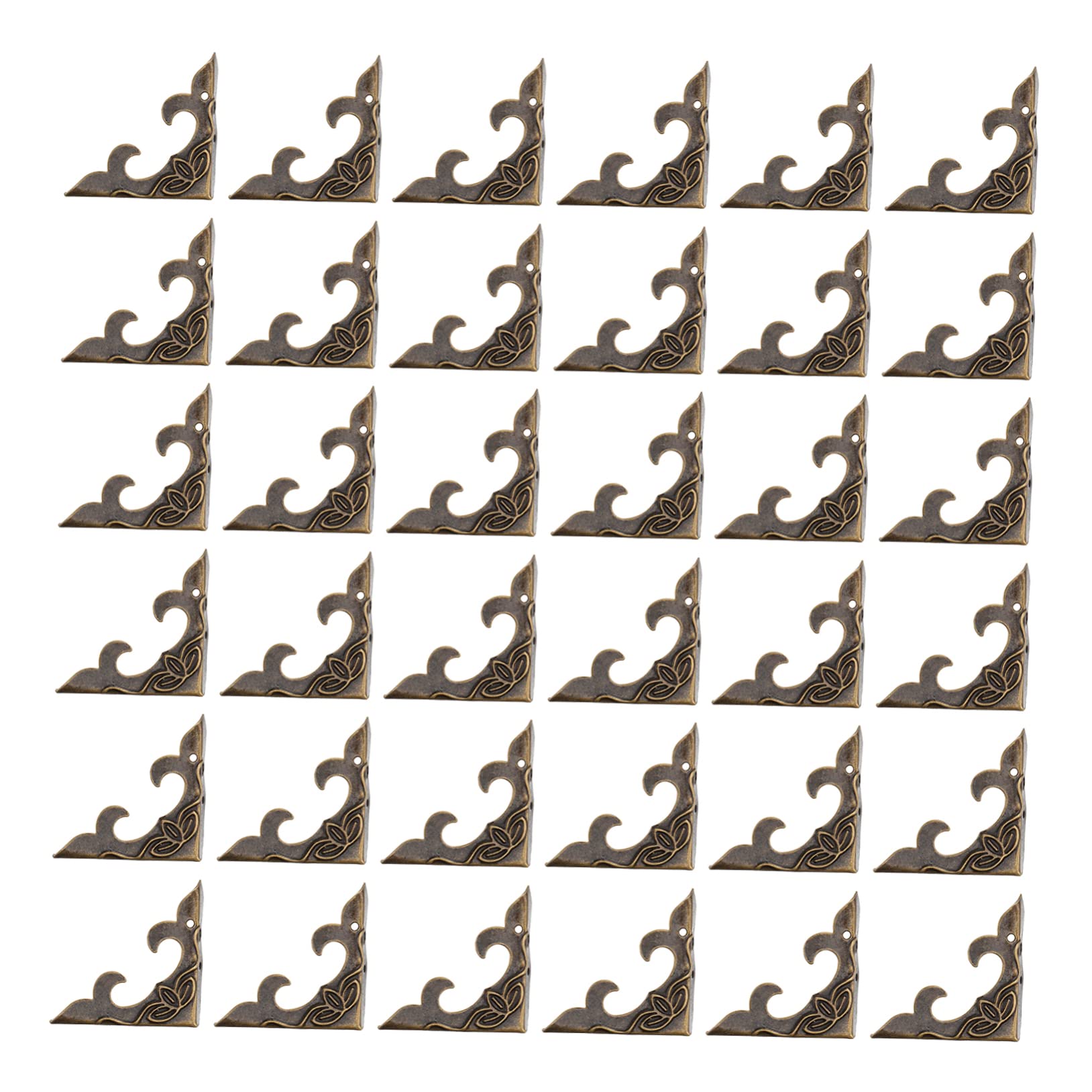 KALLORY 40pcs Anti-Collision Metal Corner Protectors for Wood Vintage Scrapbooking Corner Covers