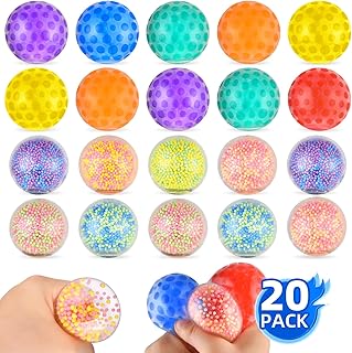 20 Pack Stress Balls, Stress Balls Fidget Toys, Squishy Squeeze Balls Stress and Anxiety Relief Squeeze Toys for Kids and Adults Classroom Prize, Party Favors, Birthday Gift