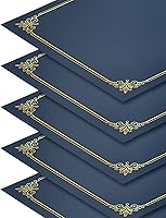 Vista 9 de GNL Paquete de 50 soportes negros para certificados – Soporte para diploma, cubiertas de certificado con borde de lámina dorada, para papel