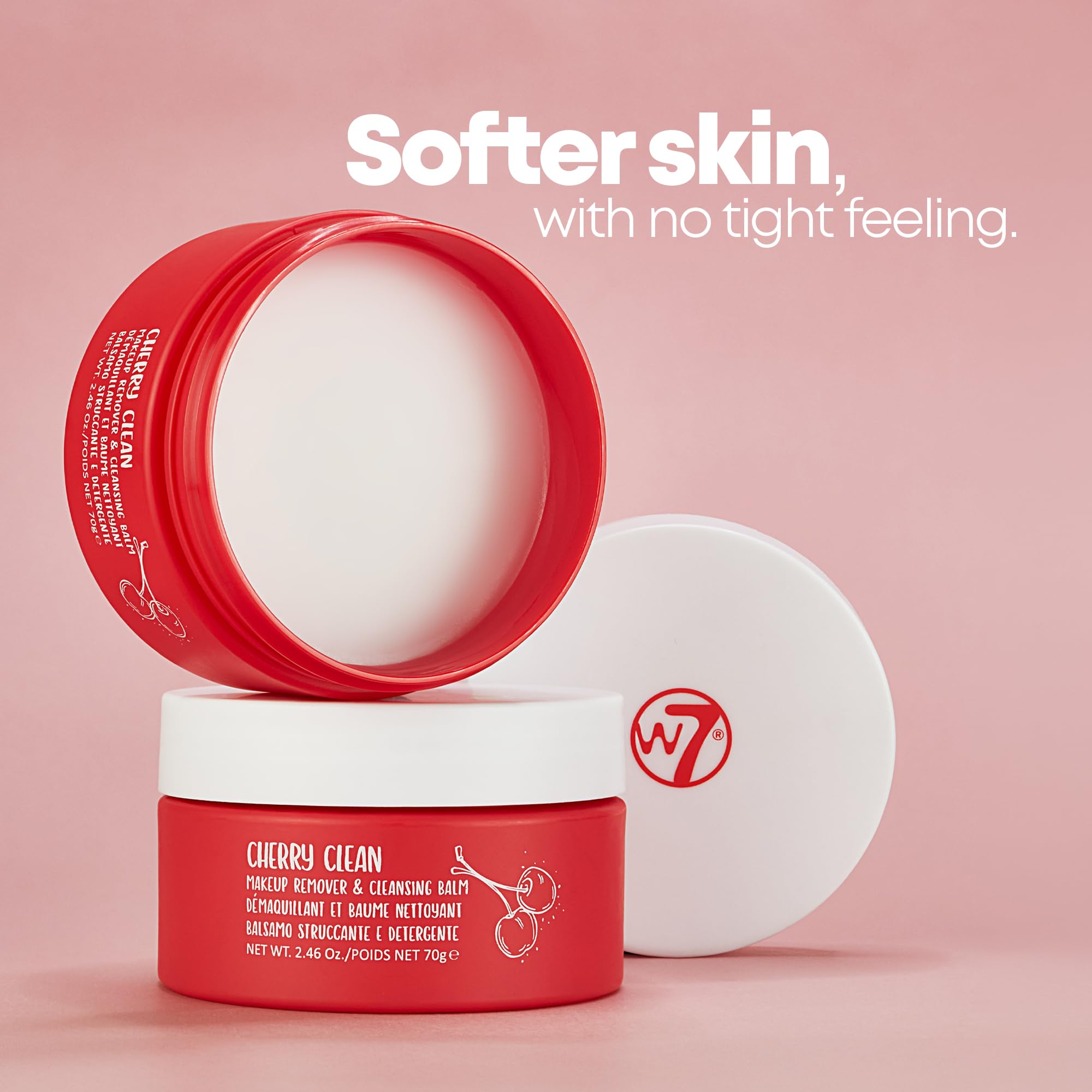 W7 Cherry Clean Struccante & Balsamo Detergente - Pelle Pulita Senza Olio
