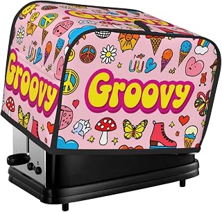 Retro 70s Hippie for Toaster Covers 2 Slice Appliance Cover Toaster Fingerprint Protection and Greasy Protection Anti-sputtering Bread Maker Cover -