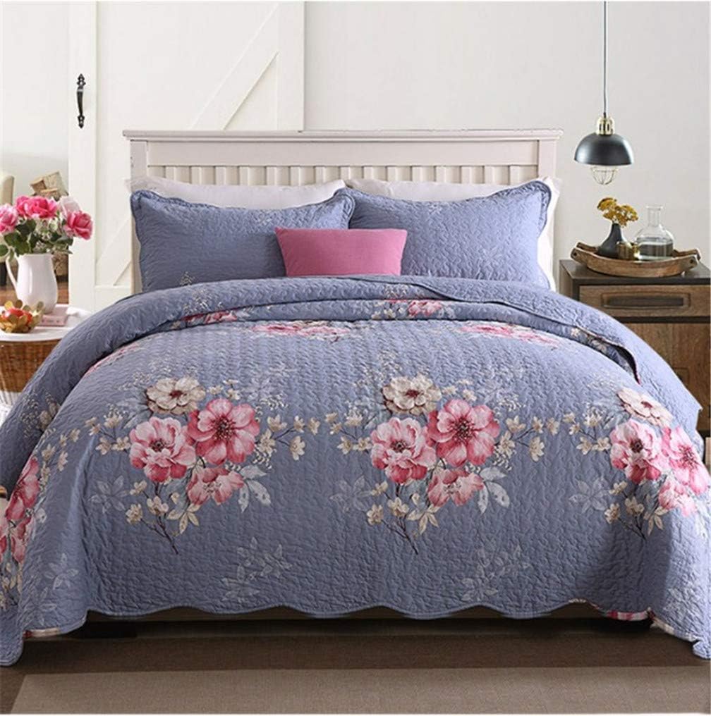 3 Pieces Bedspread Modern Floral Comforter Bedding Set Includes 1 x