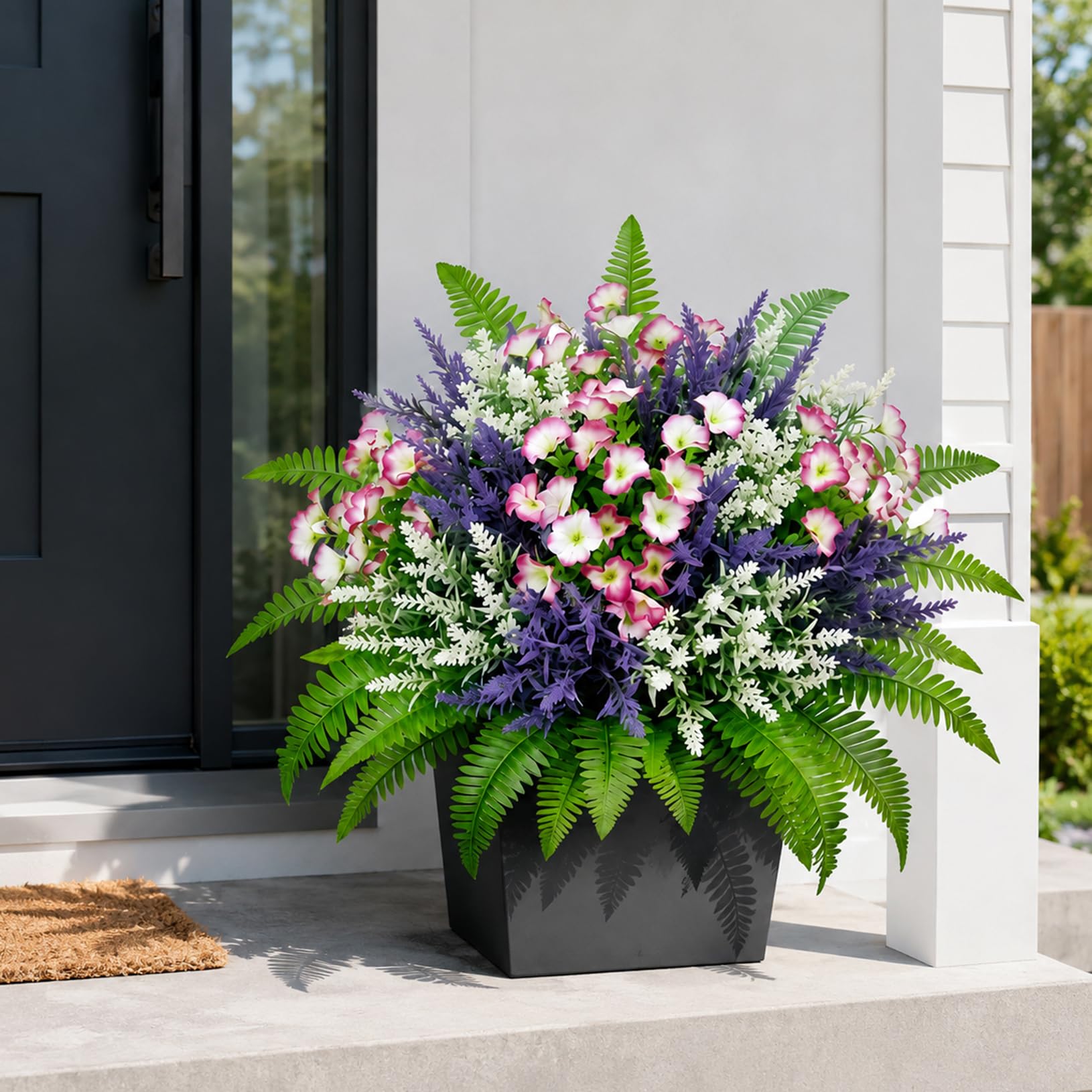 ATAVSADN Artificial Flowers for Outdoors Faux Plants Outside Indoor, UV Resistant Fake Flowers And Greenery for Planters, Porch, Patio, Garden And Indoor Décor 1Pack,One Size