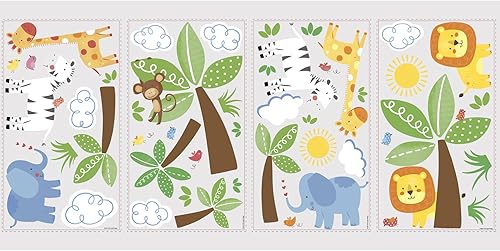 Miniatura 3 de RoomMates RMK2635SCS Jungle Friends - Calcomanías de pared para despegar y pegar