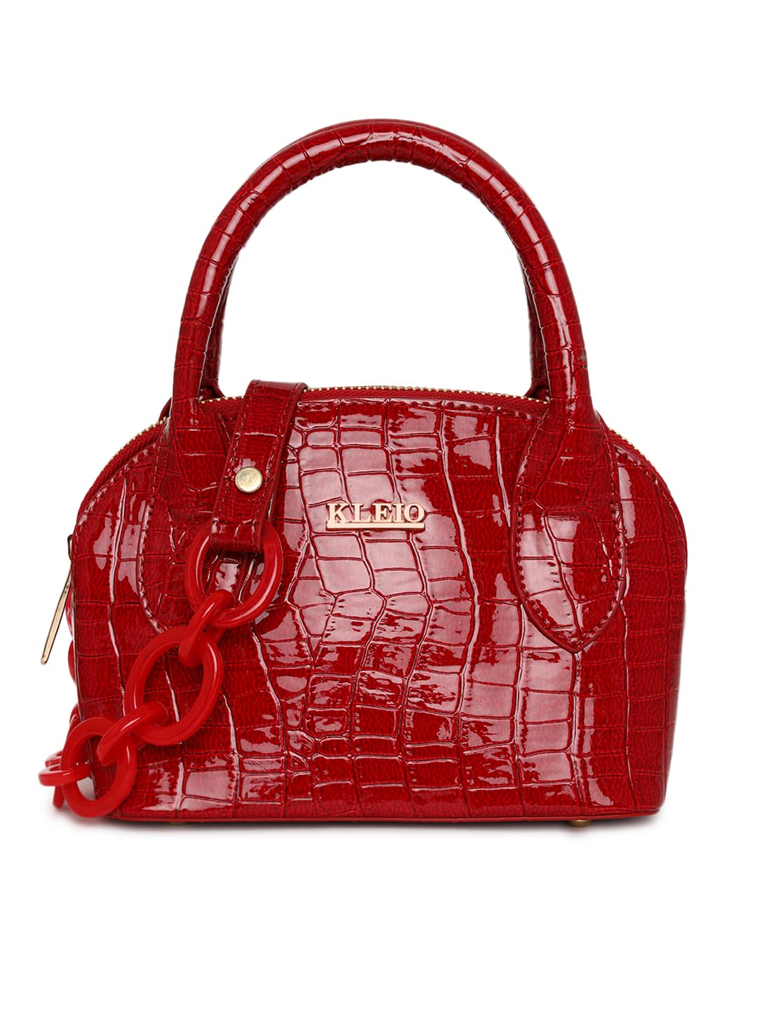 KLEIO Designer Solid Chic Small Leather Sling Handbag For Women (Cheery Red) with Zip Closure & Detachable Strap | Spacious Bag with Polyester Lining Suitable to fit all the Essentials (B09MW6BG1W) Amazon Price History, Amazon Price Tracker