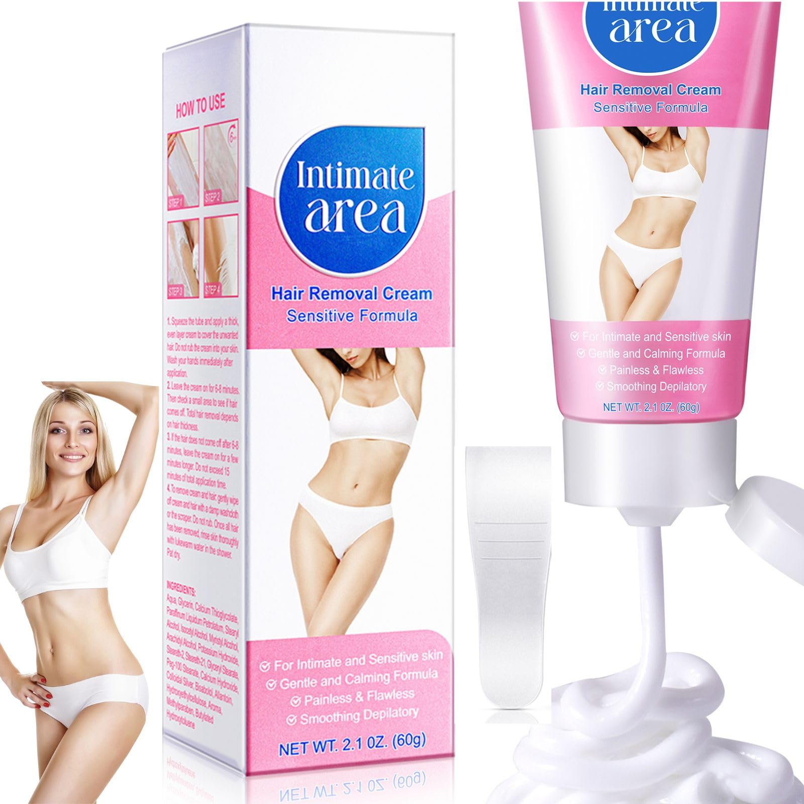 Private Hair Removal Cream for Women, Applicable for All Skin Types