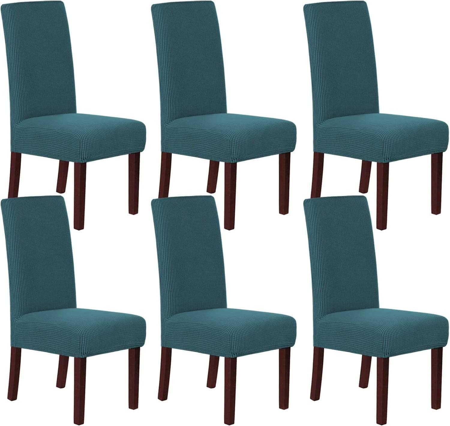 Stretch Dining Chairs Slipcovers Modern Dining Chair Covers Super Fit High Back Chair Slipcover Thickened Universal Chair Furniture Protector Covers for Dining Room ( Color : Deep Teal , Size : 6 )