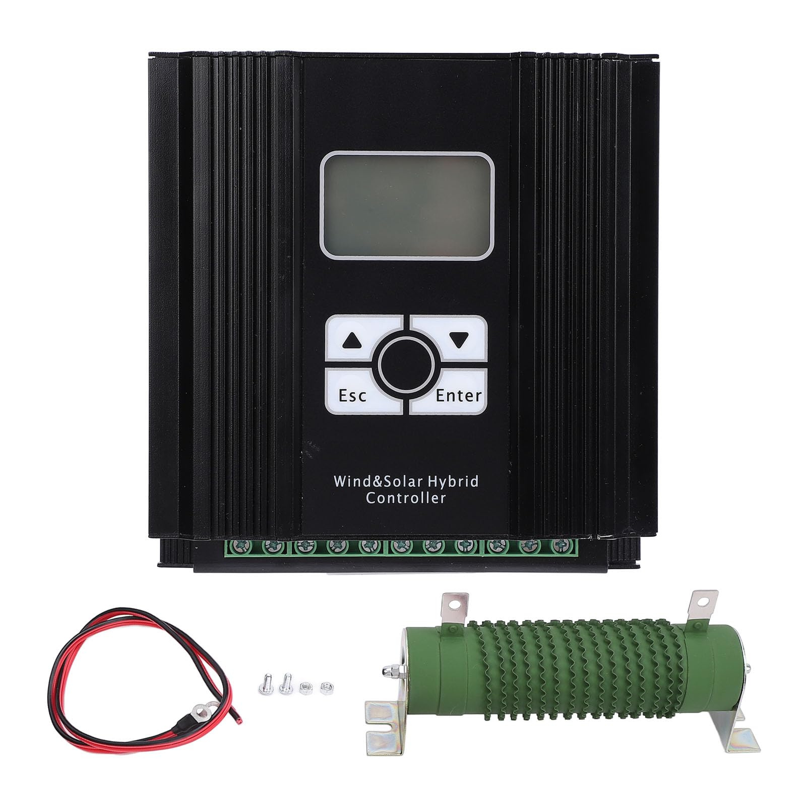 Garosa Wiatrowy Regulator ładowania Słonecznego 12 V/24 V MPPT Hybrydowy Regulator z Wyświetlaczem LCD Technologia Boost PWM dla Domowych Morskich Systemów Oświetlenia Ulicznego (Wentylator 1000W)