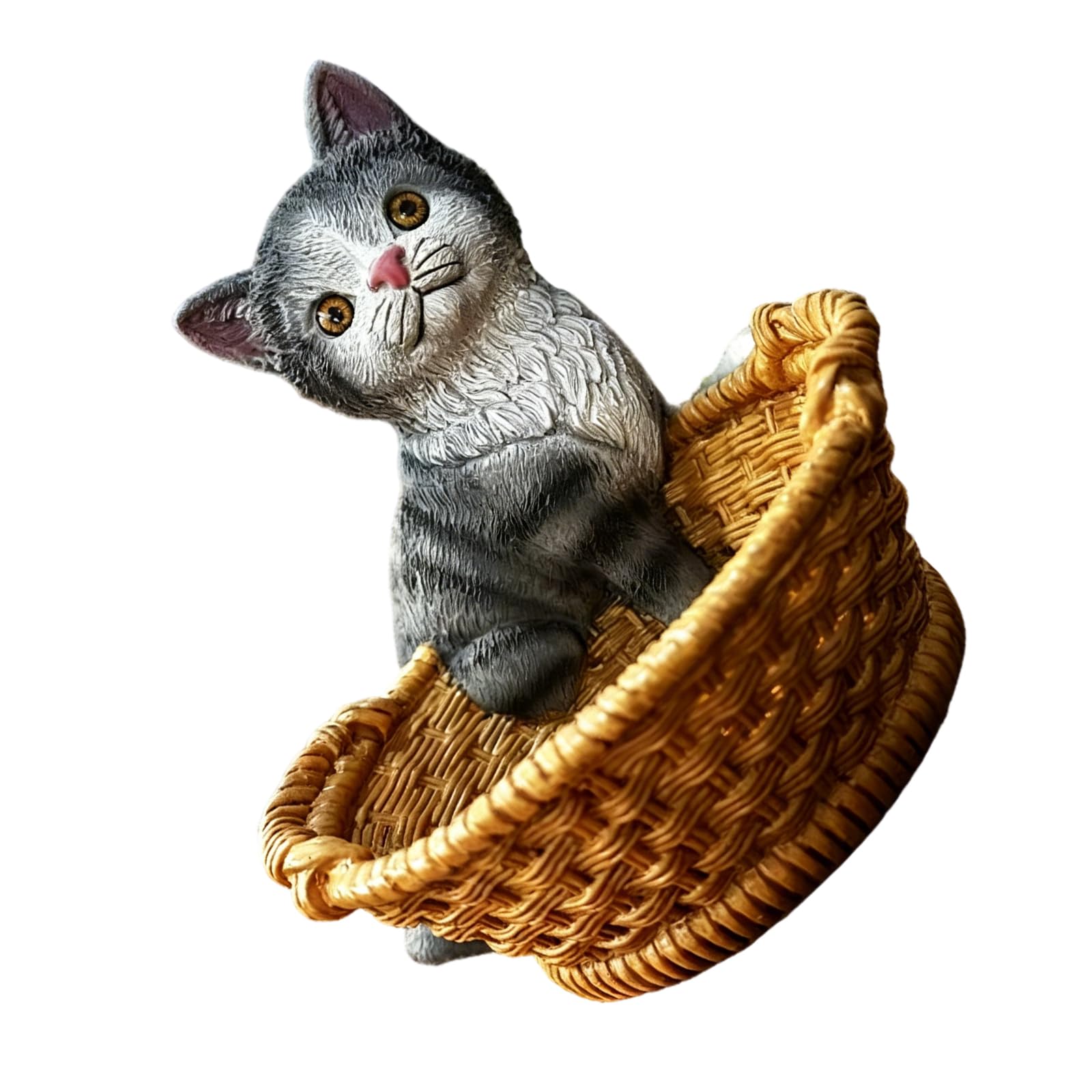 Decorative Catchall Basket with Animal Figurine Accent, Tabletop Coin Holder Bowl for Entryway Small Items and Mail Animal Figurine Catchall Basket Entryway Tabletop Storage Decorative Coin Holder