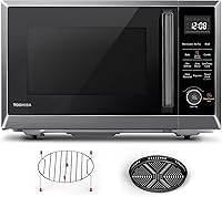 Toshiba 8-in-1 Air Fryer Microwave Combo Oven: Convection, Broil, 1.0 Cu Ft, 12.4" Turntable, Black Stainless Steel ML2-EC10SA(BS)