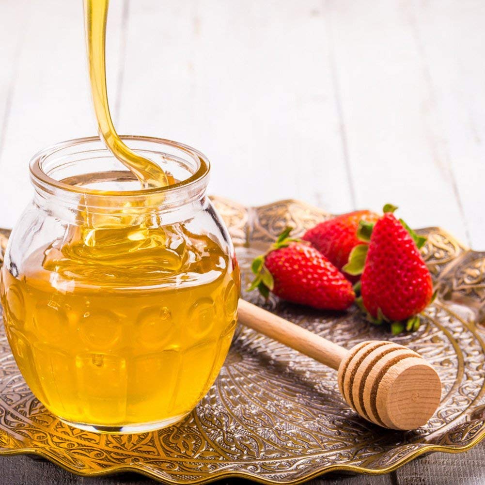 50PCS/set domestici Spargimiele legno portatile mini Jam Jar dispenser raccolta agitatore stick mino dispense Drizzle Honey 10CM Wooden