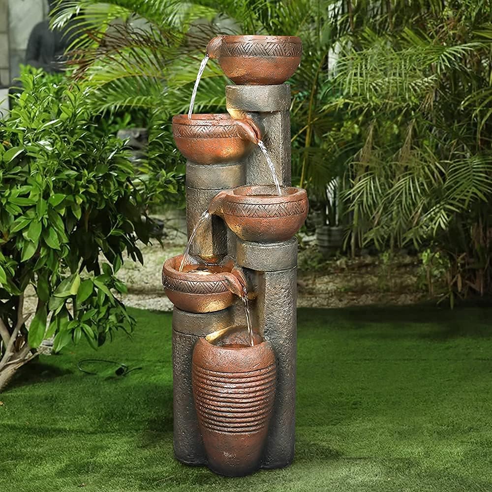 5 -Tier Outdoor Garden Water Fountain Decor