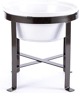 BestVida Erhöhter Hundenapf, Erhöhter Einzelnapfständer, Hundefutterstation mit 1x2400ml Steingutnapf, Hundenapf für mittelgroße und große Hunde (große,Weiß) product image
