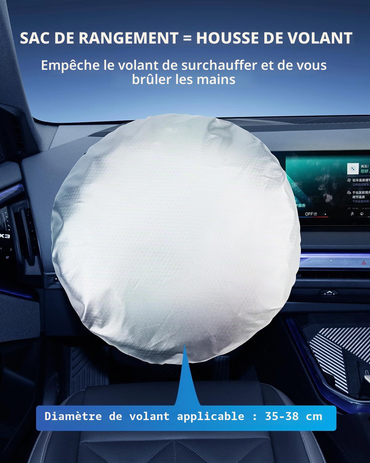 [Amélioré] Pare-Soleil pour Pare-Brise BMW 5er G30 G31 G38 X3 G45 X1 F48, Parasol de Voiture Pliable Bloque Les Rayons UV & Chaleur, Protection Solaire Accessoire Été