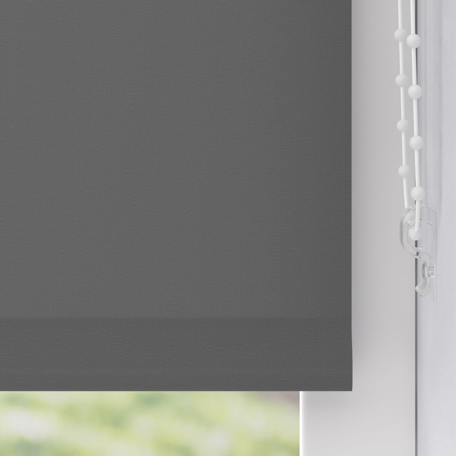Sonnenschutz Rollo, transparent, Breiten: 40-240, Höhe bis 275 cm, Hier 80 x 190 cm (BxH), anthrazit, Blendschutz, Kettenzug, Springrollo, Motor
