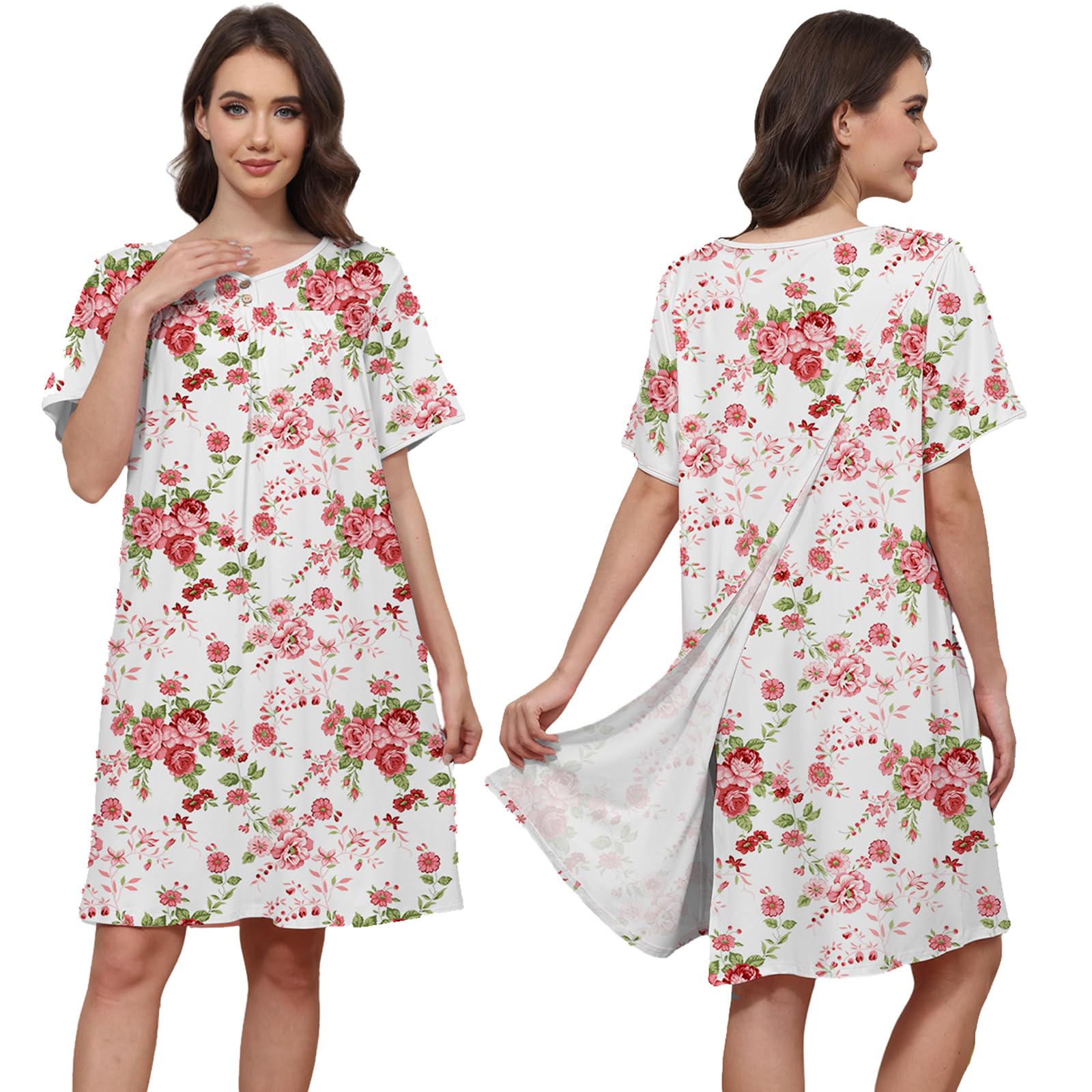 Hospital Gowns for Women Open Back Snap Post Shoulder Surgery Gown