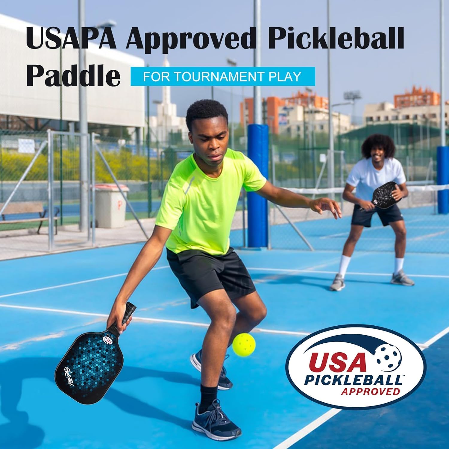 Set di 4 racchette da pickleball in fibra di vetro di alta qualità, per principianti, set di pickleball con 4 palline sottaceti, regalo per adulti e bambini