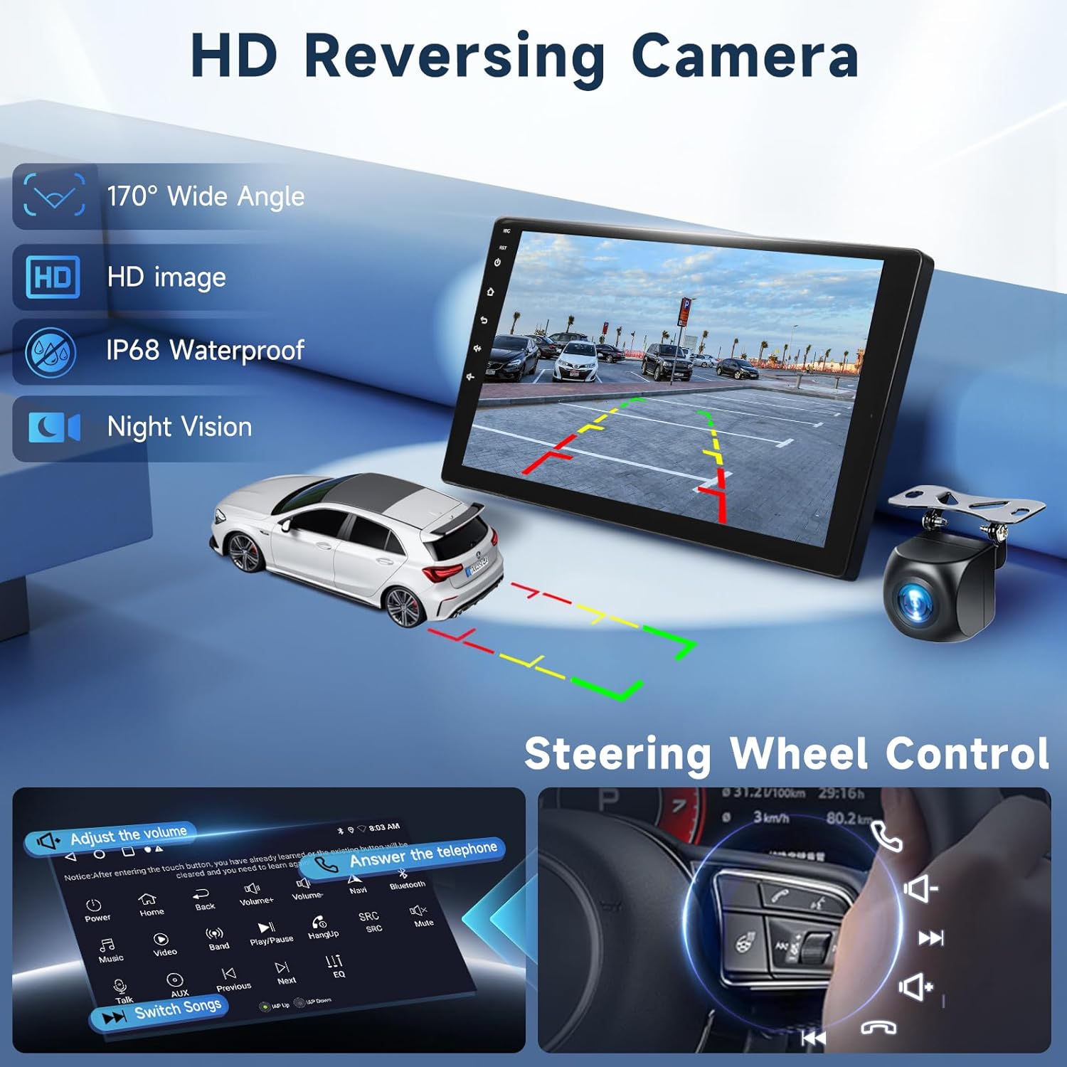 2G+64G Android 13 Car Stereo for Car Radio for Honda CRV 2012-2016 with Wireless Carplay Android Auto, 9 Inch Touch Screen Radio Support GPS/WiFi/Bluetooth/FM/SWC/Backup Camera
