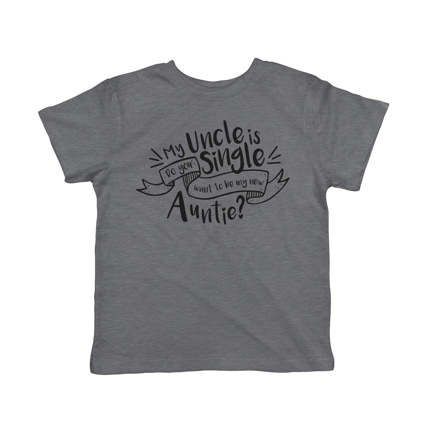 Toddler My Uncle is Single T Shirt Cute Sarcastic Family Tee for Kids Funny Kids Shirts Uncle Apparel for Toddler Cool Sarcastic Apparel Childrens Graphic Dark Grey 2T