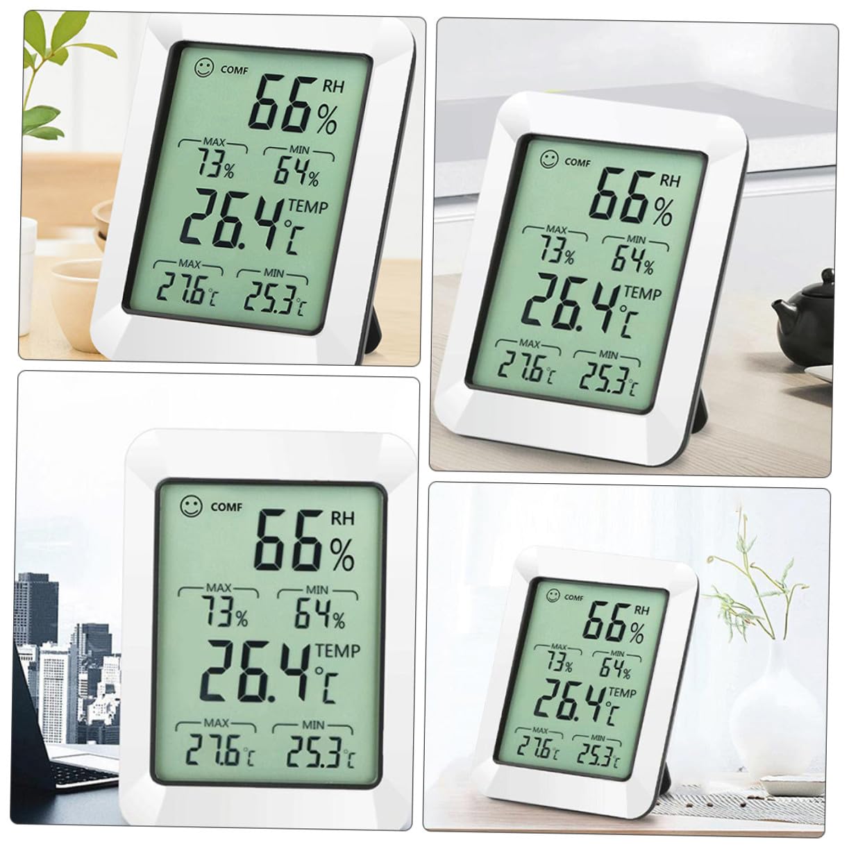 Termometro Igrometro Digitale Compatto e Portatile per Interni con Supporto Monitor Umidità e Temperatura per Casa Ufficio e Camera