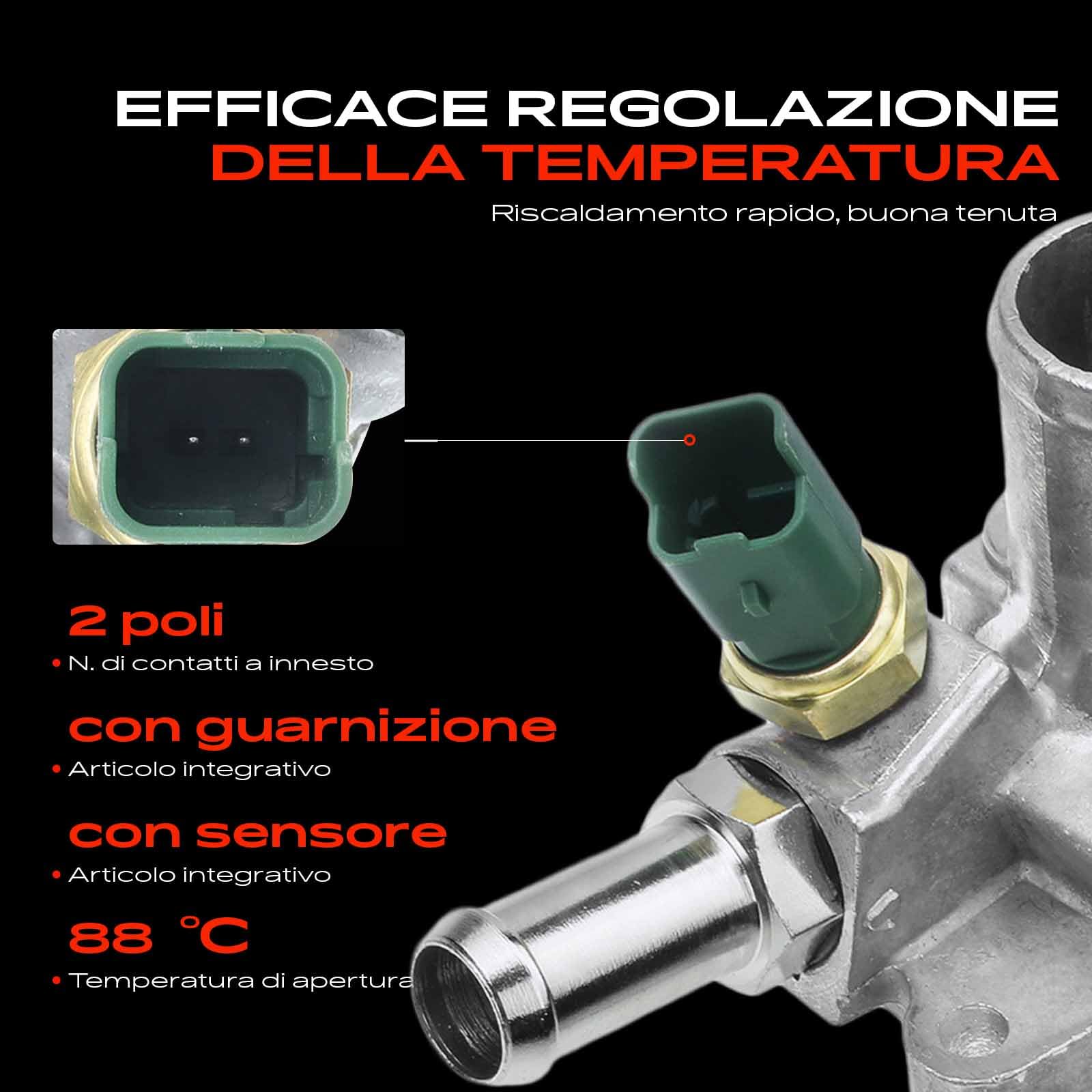 Frankberg Refrigerante del Termostato Compatibile con KA RU8 1.2 169 1.2 Ypsilon 312 1.2 Bi-Fuel Ypsilon 843 1.2 169 1.2 4x4 Replace# 1535448,9S518575AA