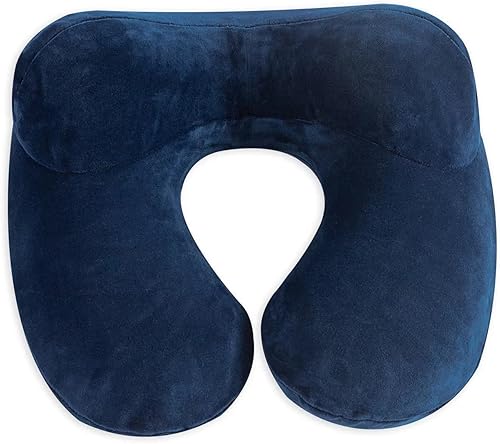 Miniatura 2 de Almohada inflable de viaje, soporte para el cuello para viajes, aviones, automóviles y oficinas con bolsa de transporte compacta, funda lavable de