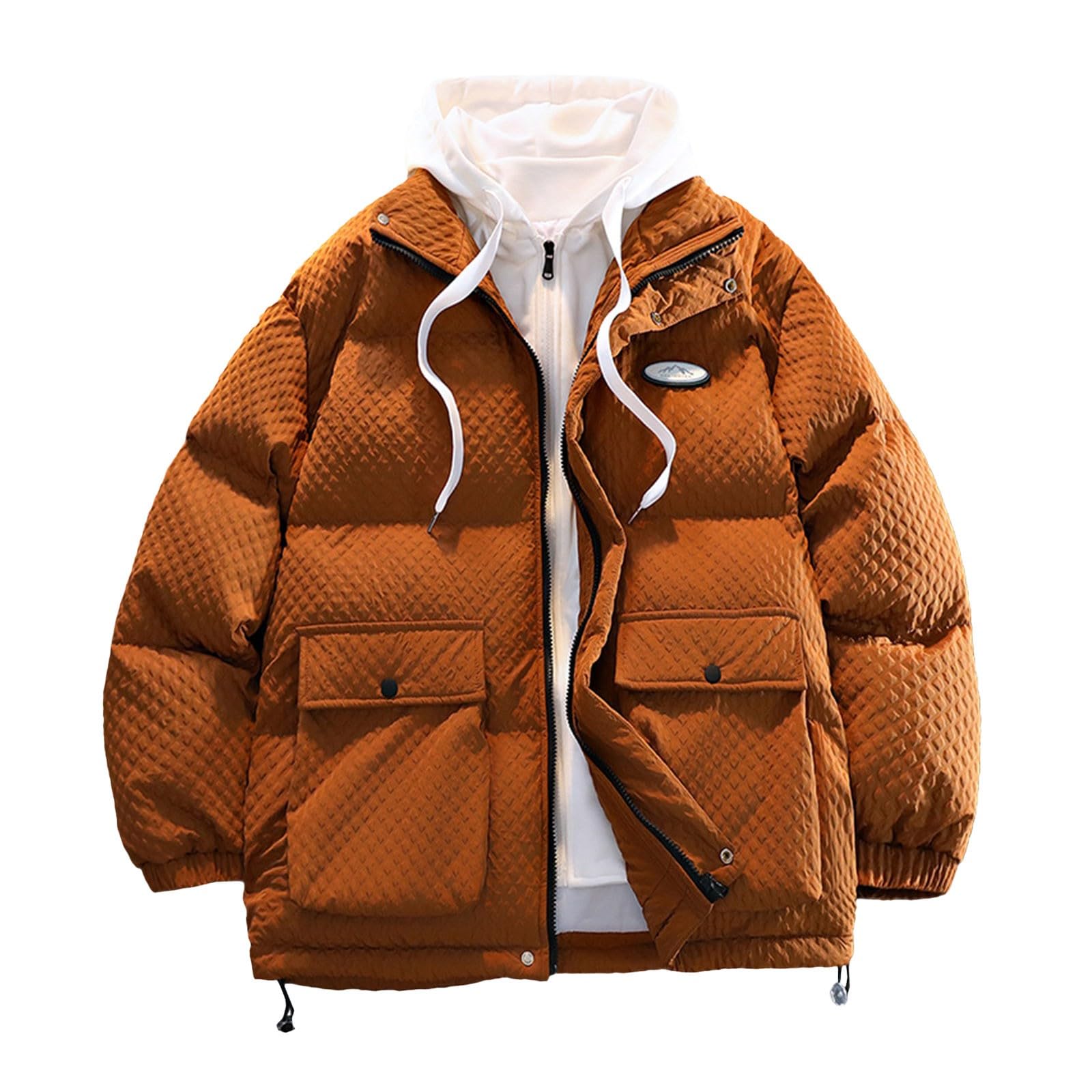 Generisch Herren Winterjacke mit Kapuze, lockere Steppjacke, Shuai, warm, für Paare, alles