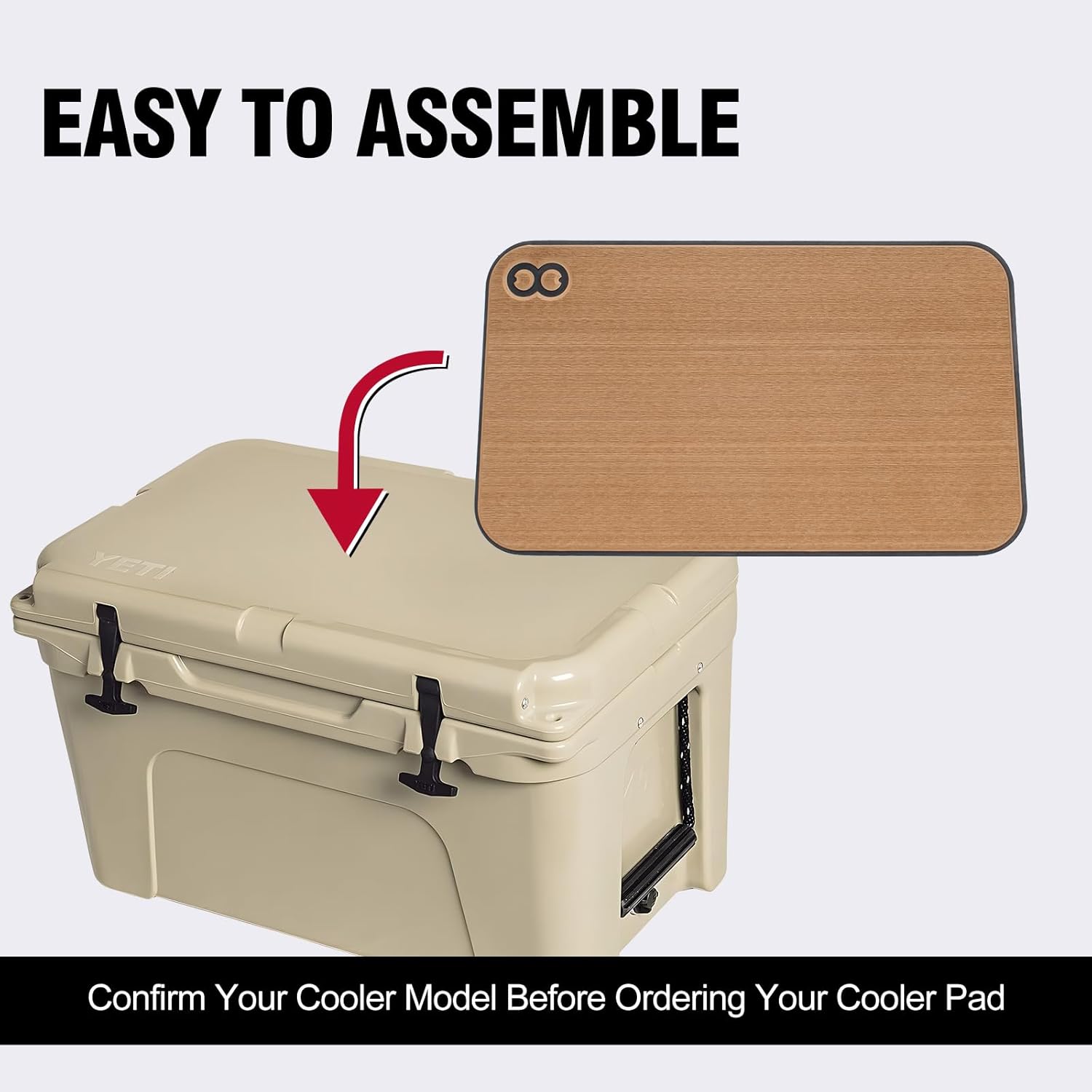 WOOWAVE EVA Mat Cooler Pad for YETI Tundra 45,Peel & Stick Application, Non Slip Comfort Accessories (Teak)