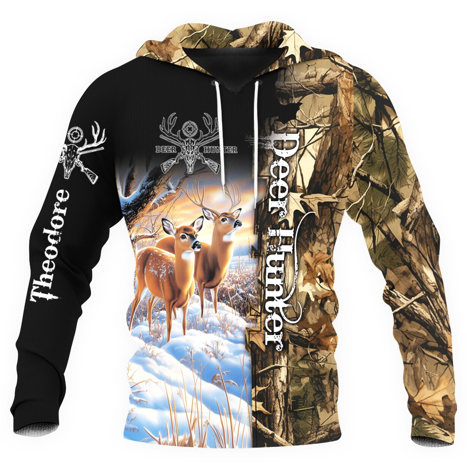 PriAmi Custom Camo Hoodie for Women, 3D Pullover Hunting Sweater Gift