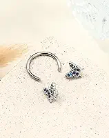 Anéis de nariz de borboleta, anéis de septo de aço cirúrgico 316L, anéis de nariz 16G para mulheres, kit de piercing de orelha cartilagem concha torre tragus brincos Daith - 10 mm