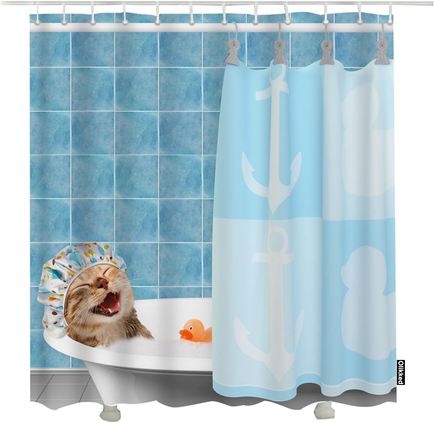 Christmas Shower Curtain 72x72 Inch Red Santa Claus Belt Bathroom Accessories Home Waterproof Polyester Fabric