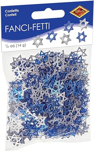 Miniatura 1 de Fanci-Fetti Star Of David (azul y plateado) accesorio de fiesta (1 unidad) (0.5 onzas/paquete)