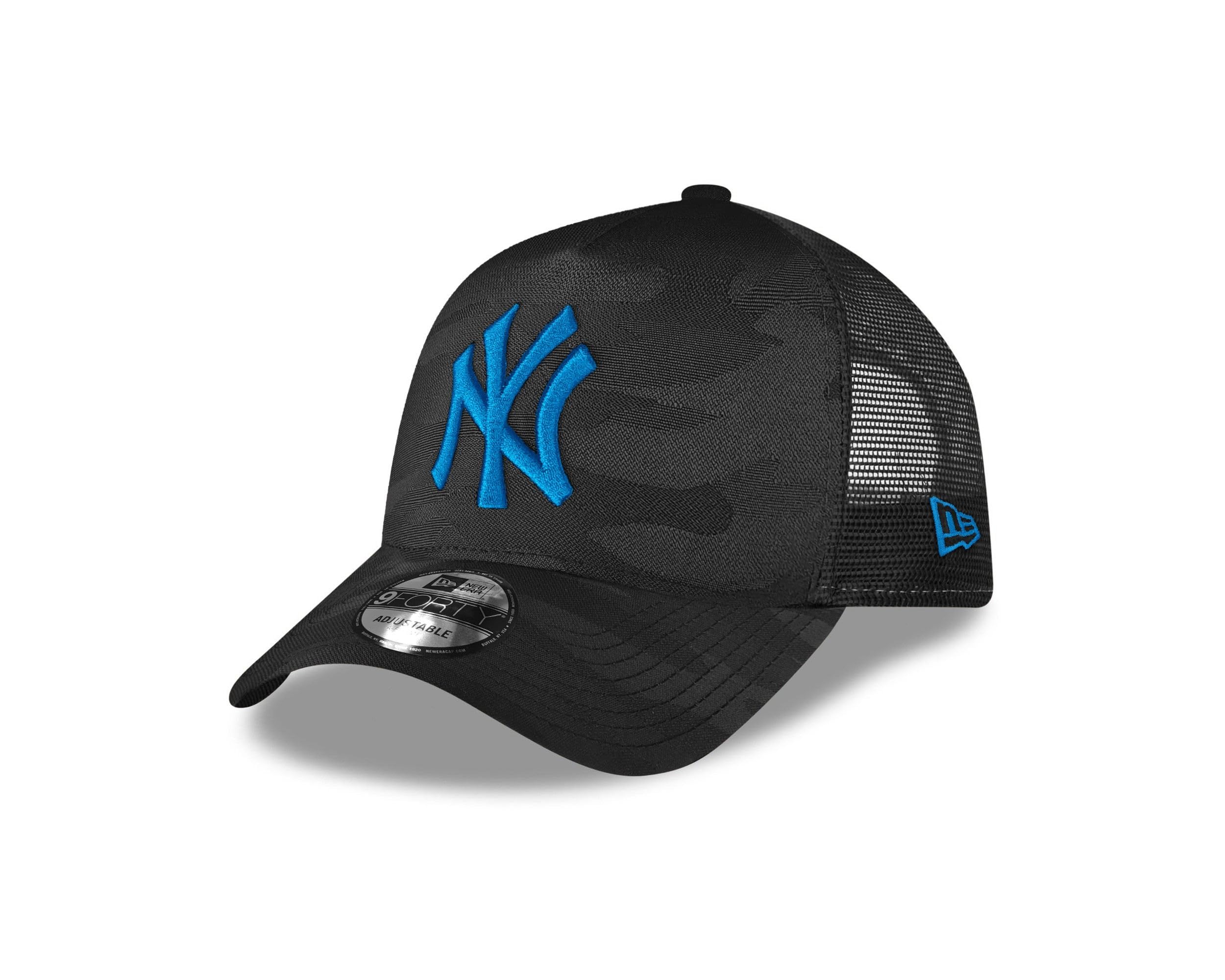 New Era New York Yankees MLB Dark Camouflage Black Blue 9Forty A-Frame Adjustable Trucker Cap — image 1