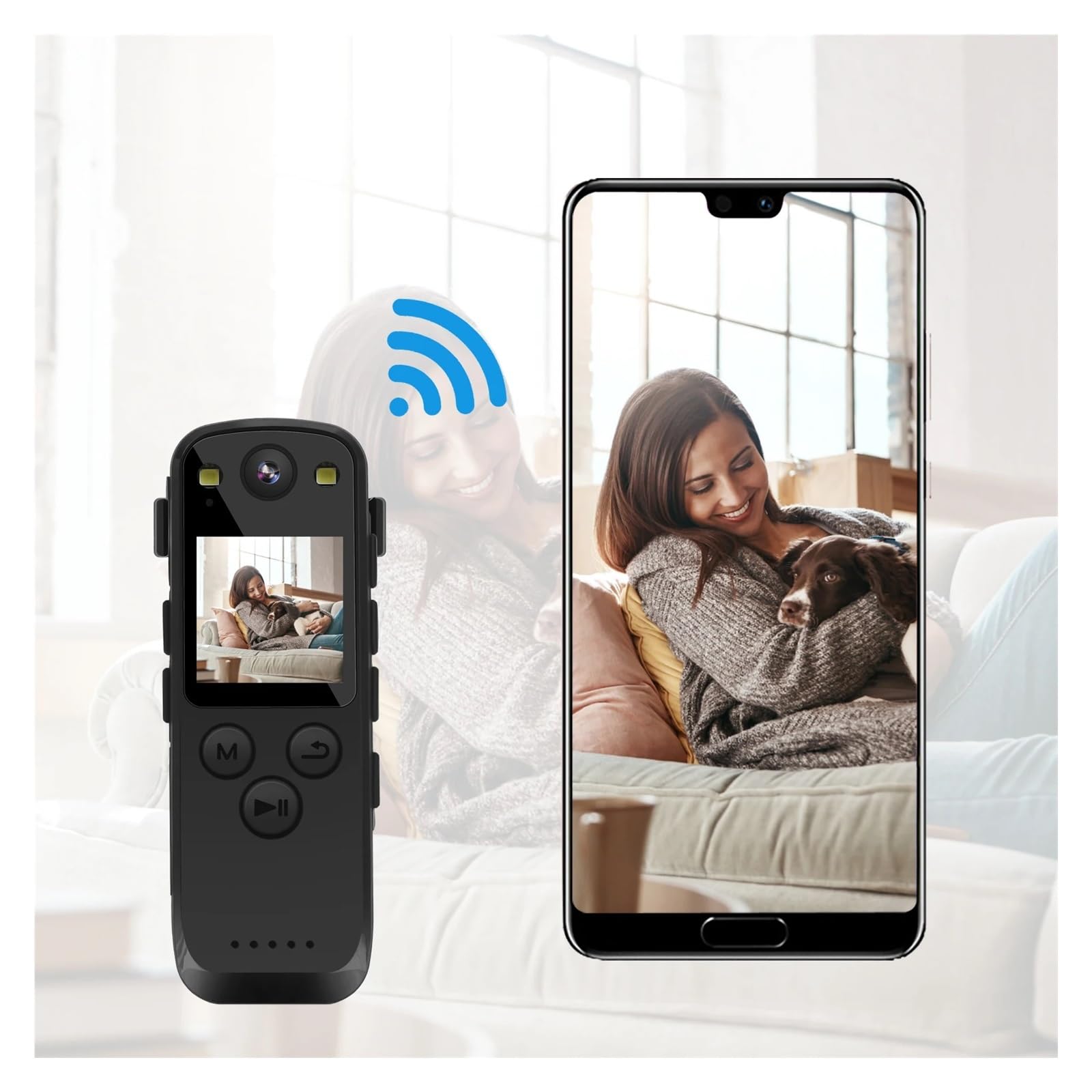 Kamera nasobna, A31 Mini aparat cyfrowy ekran FHD 1080P kamera montowana na ciele mała przenośna kamera ściśle kamera internetowa wideorejestrator samochodowy sport DV(With 8GB TF Card)