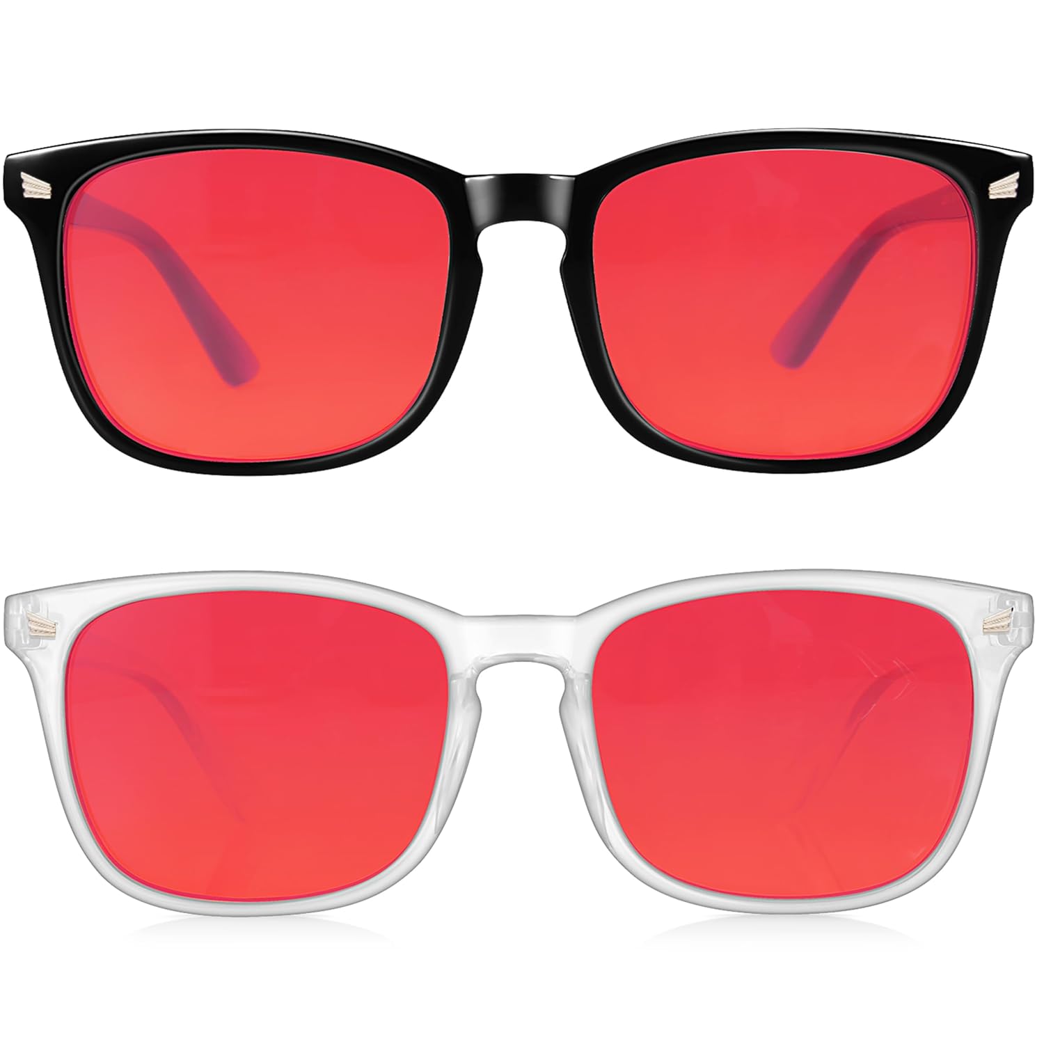 2 Packs Professional Sleep Glasses with 99 9 Blue Light Blocking Dual AR Coatings Red Lens Computer Gaming