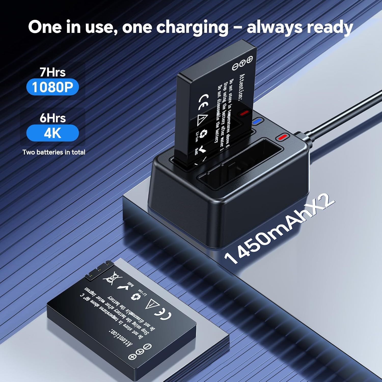 BOBLOV A30 Mini Body Camera charging dock with batteries