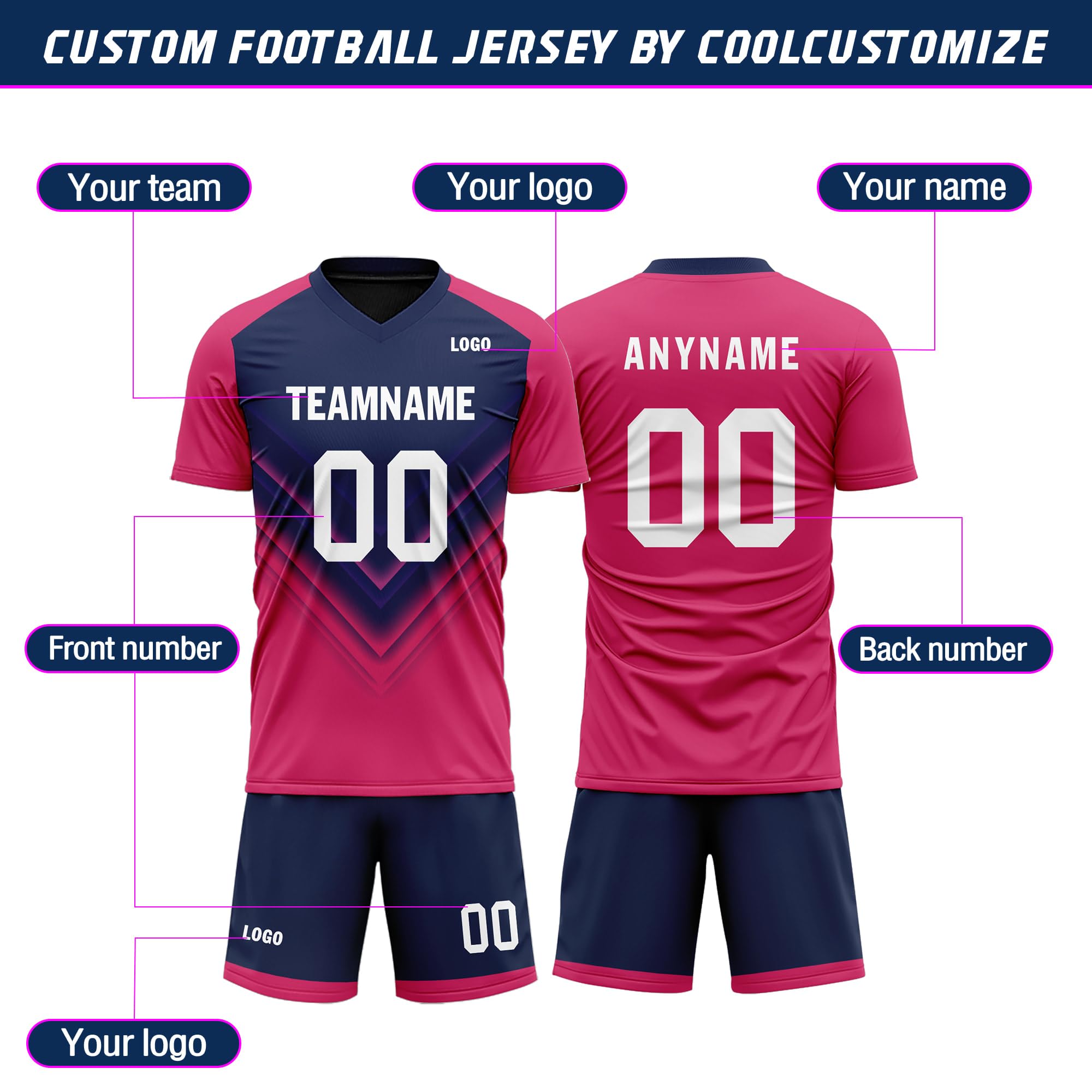Custom Soccer Jersey Men Youth Custom Team Uniforms Personalized Jerseys and Shorts with Logo Name Number for Kids Adults