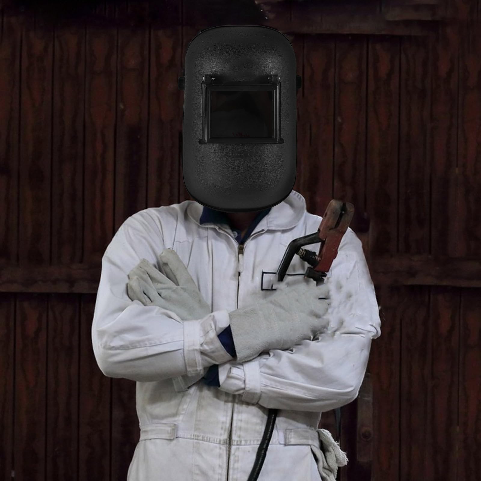 Toddmomy Maschera per Saldatura Leggera in Pp Nera Protezione Occhi e Design a Fascia Regolabile per Lavori di Saldatura e Grindatura Sicura
