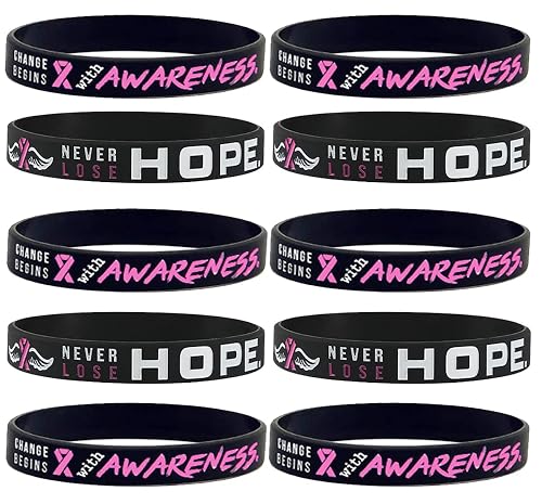 Breast Cancer Silicone Bracelets Bulk Pink Ribbon Breast Cancer Awareness